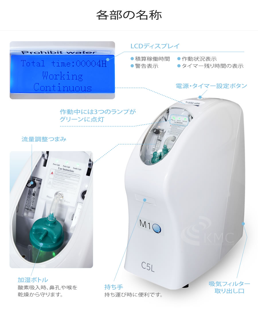 酸素濃縮器 M1O2-C5L（エムワンオーツーシー5エル）（医療用酸素代替 